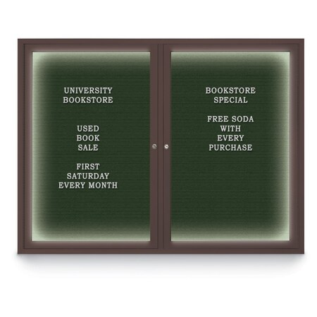 United Visual Products Indoor Enclosed Combo Board, 42"x32", Black Frame/Burgundy & Dark Spruce UVCB4232B-BURGUN-DRKSPR